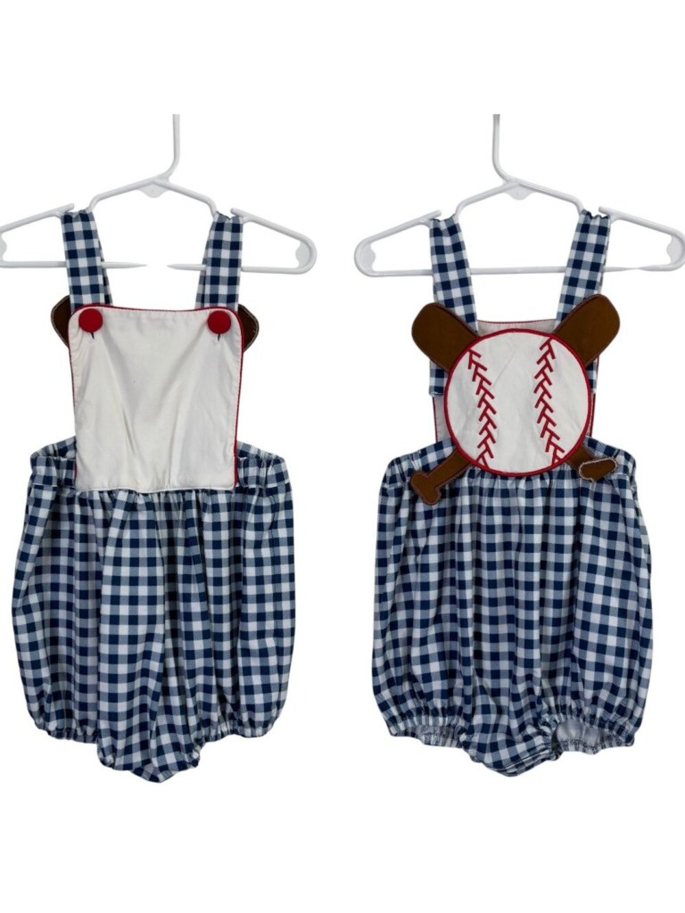 Busy Bees Smocks Baseball Bubble Romper Size 2